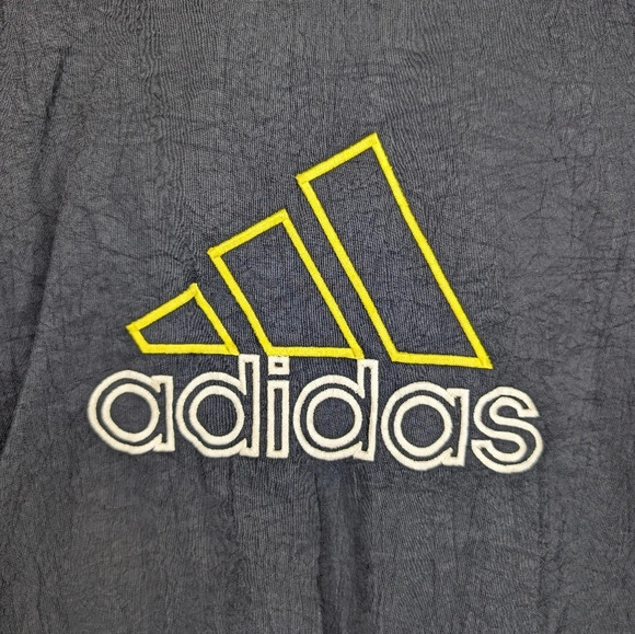 Vintage 90s 00s Embrodered Adidas Logo Zip Up Jacket Black Blue Mens M - Picture 4 of 14